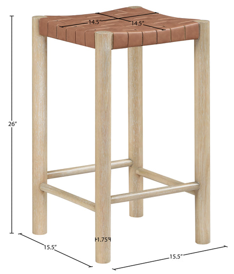 Jolie Brown Vegan Leather Upholstered Counter Stool, 1 Piece