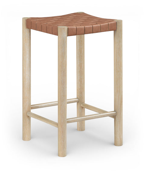 Jolie Brown Vegan Leather Upholstered Counter Stool, 1 Piece