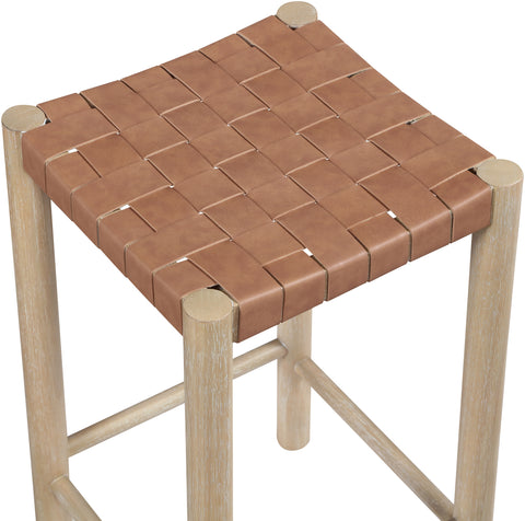 Jolie Brown Vegan Leather Upholstered Counter Stool, 1 Piece