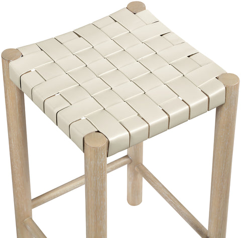 Jolie Cream Vegan Leather Upholstered Counter Stool, 1 Piece