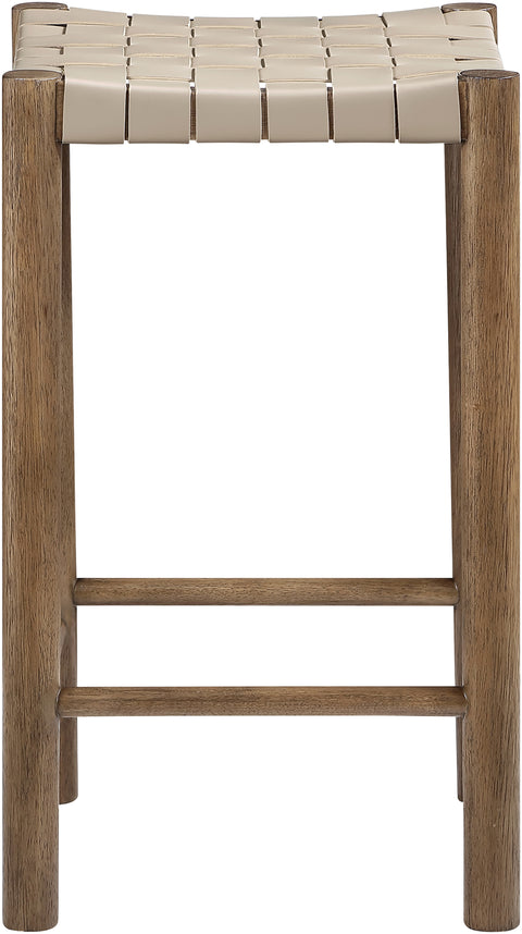 Jolie Beige Vegan Leather Upholstered Counter Stool, 1 Piece (Style 2)