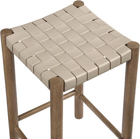 Jolie Beige Vegan Leather Upholstered Counter Stool, 1 Piece (Style 2)