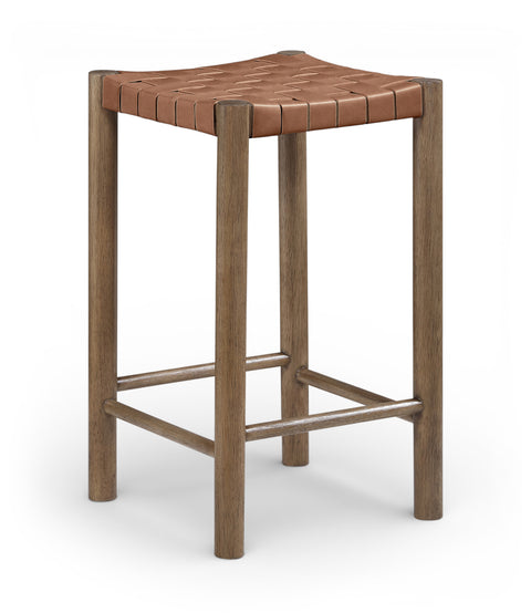 Jolie Brown Vegan Leather Upholstered Counter Stool, 1 Piece (Style 2)