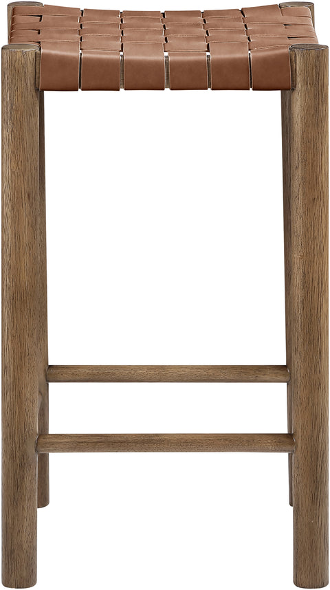 Jolie Brown Vegan Leather Upholstered Counter Stool, 1 Piece (Style 2)