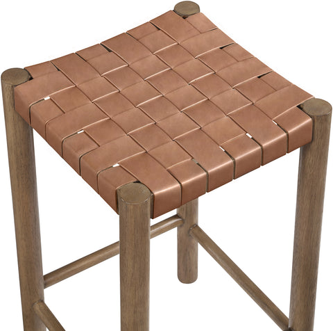 Jolie Brown Vegan Leather Upholstered Counter Stool, 1 Piece (Style 2)