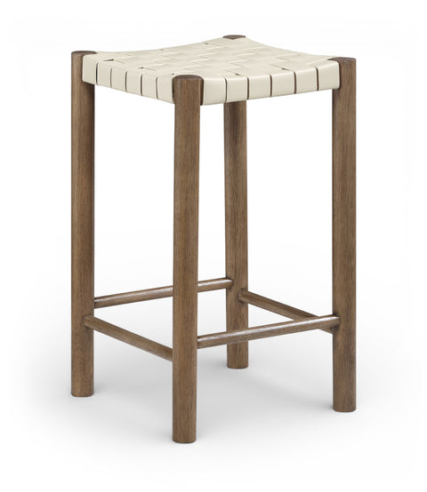 Jolie Cream Vegan Leather Upholstered Counter Stool, 1 Piece (Style 2)