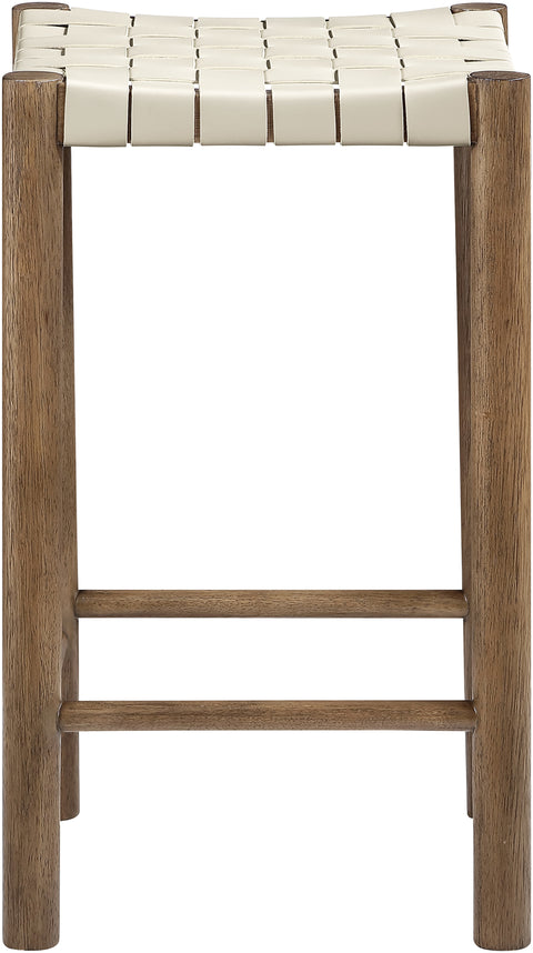 Jolie Cream Vegan Leather Upholstered Counter Stool, 1 Piece (Style 2)