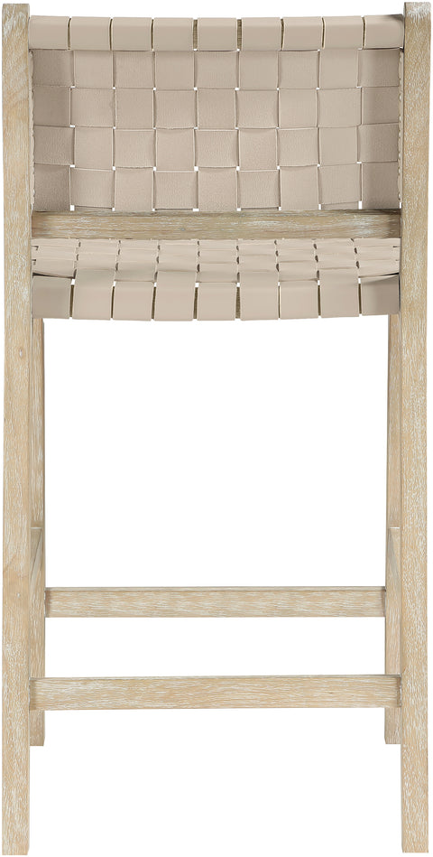 Jolie Beige Vegan Leather Upholstered Counter Stool, 1 Piece (Style 3)