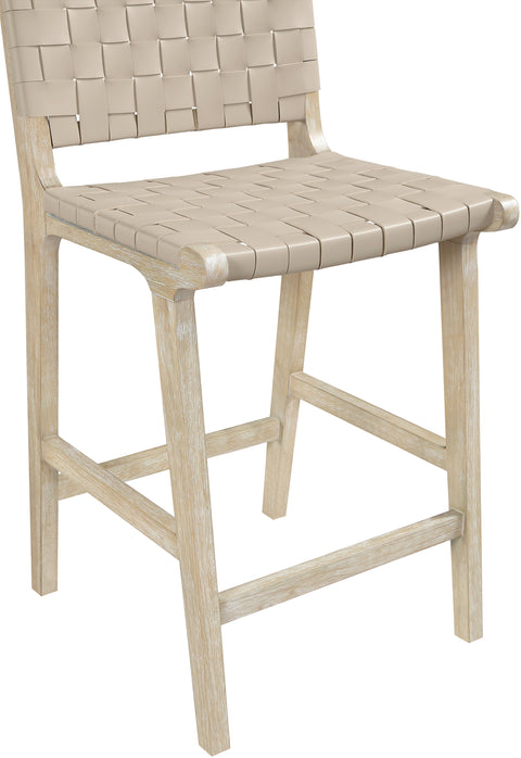 Jolie Beige Vegan Leather Upholstered Counter Stool, 1 Piece (Style 3)