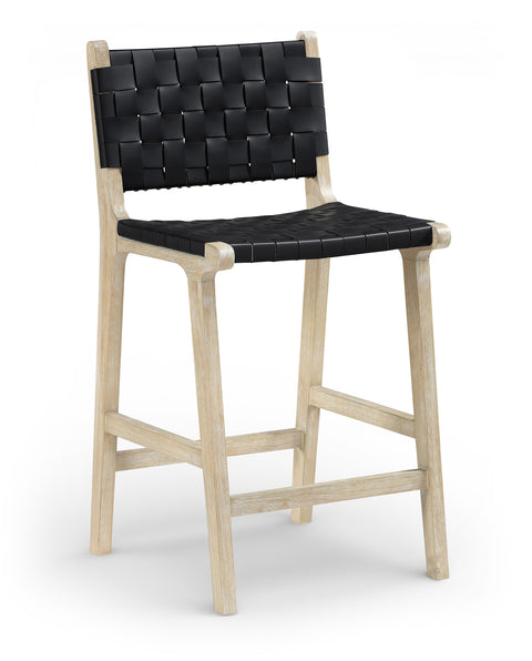 Jolie Black Vegan Leather Upholstered Counter Stool, 1 Piece (Style 2)