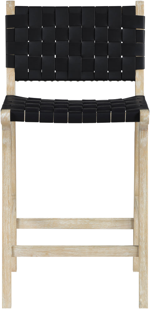 Jolie Black Vegan Leather Upholstered Counter Stool, 1 Piece (Style 2)