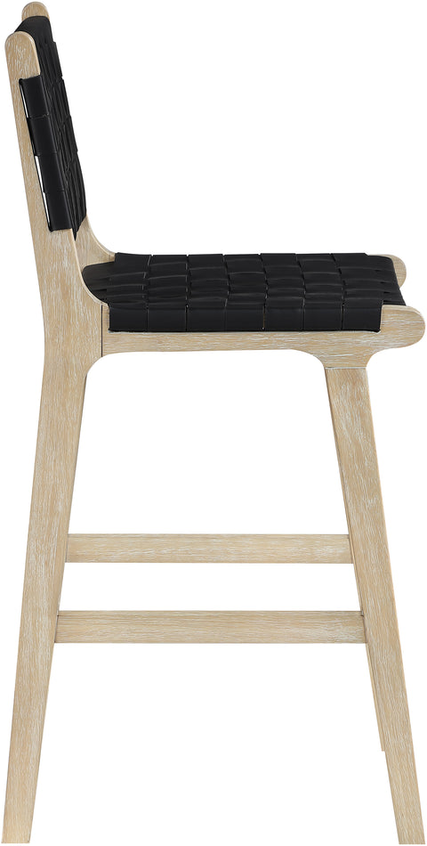 Jolie Black Vegan Leather Upholstered Counter Stool, 1 Piece (Style 2)