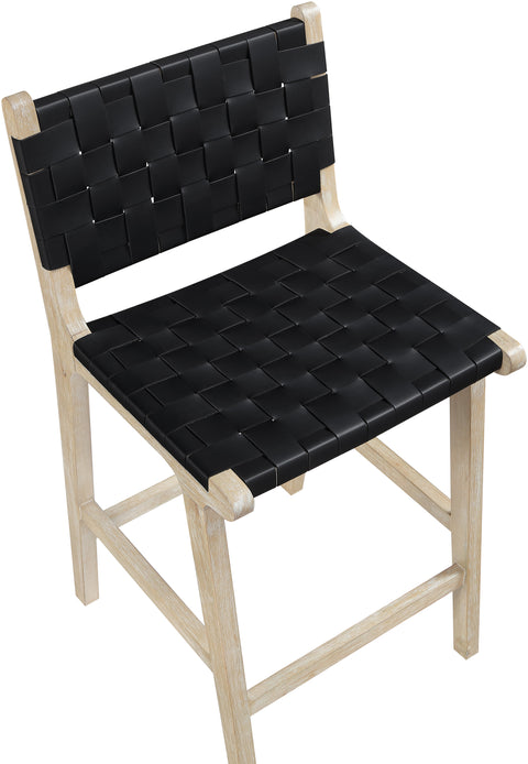 Jolie Black Vegan Leather Upholstered Counter Stool, 1 Piece (Style 2)