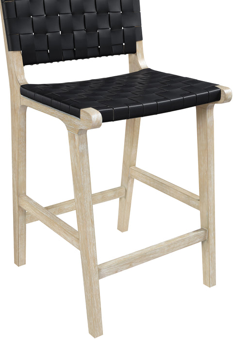Jolie Black Vegan Leather Upholstered Counter Stool, 1 Piece (Style 2)