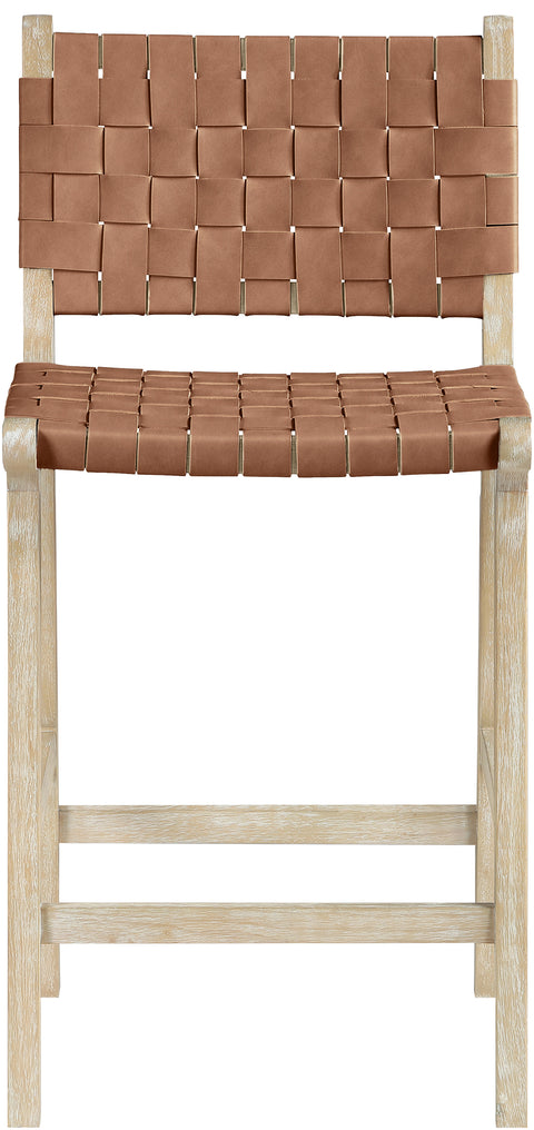 Jolie Brown Vegan Leather Upholstered Counter Stool, 1 Piece (Style 3)