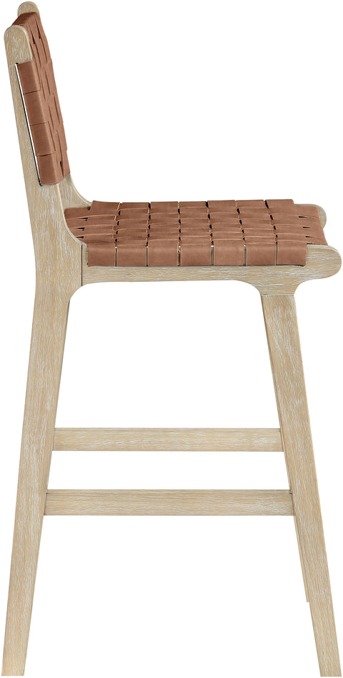 Jolie Brown Vegan Leather Upholstered Counter Stool, 1 Piece (Style 3)