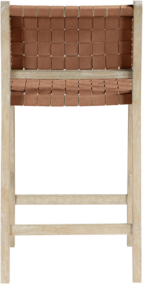Jolie Brown Vegan Leather Upholstered Counter Stool, 1 Piece (Style 3)