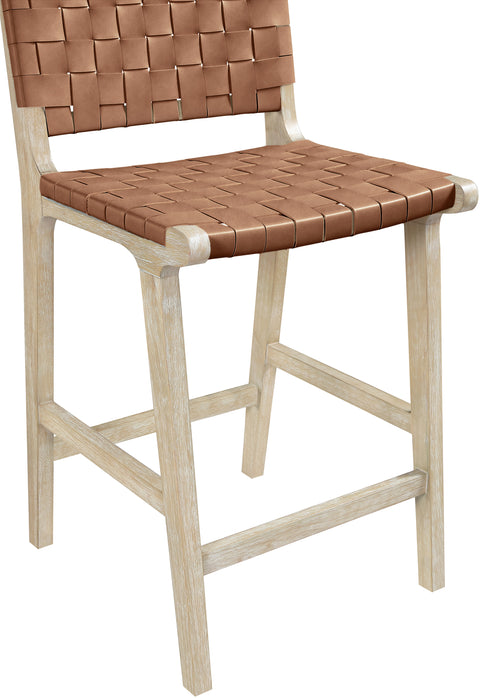 Jolie Brown Vegan Leather Upholstered Counter Stool, 1 Piece (Style 3)