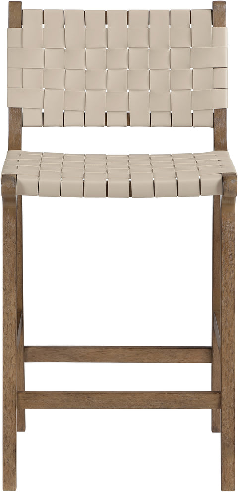 Jolie Beige Vegan Leather Upholstered Counter Stool, 1 Piece (Style 4)