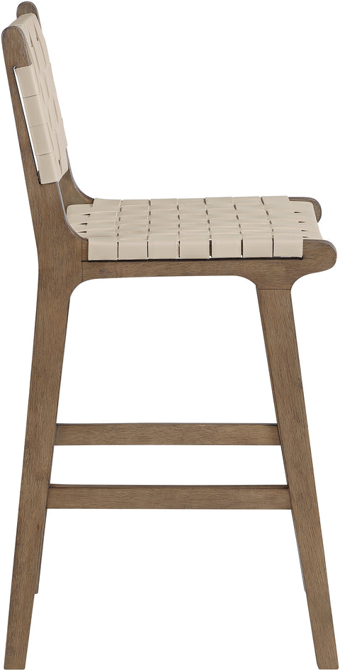 Jolie Beige Vegan Leather Upholstered Counter Stool, 1 Piece (Style 4)