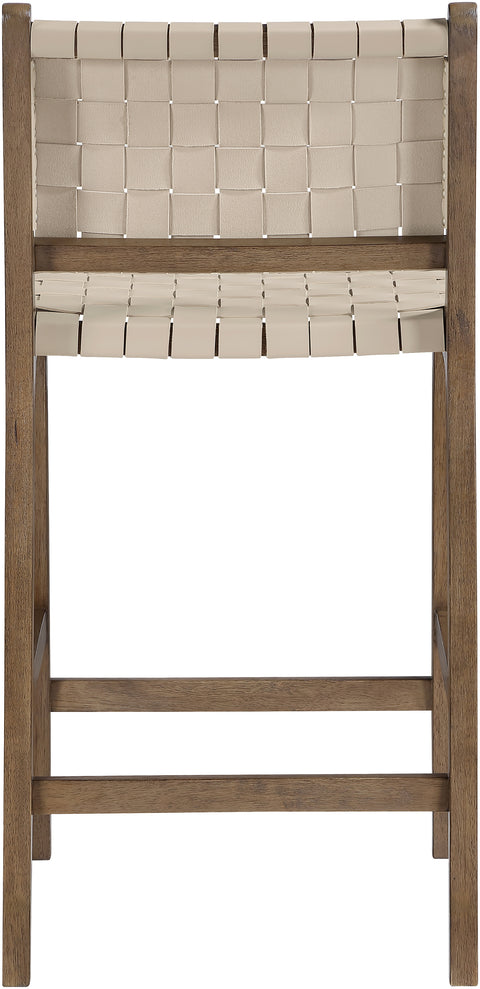 Jolie Beige Vegan Leather Upholstered Counter Stool, 1 Piece (Style 4)