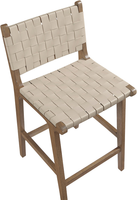 Jolie Beige Vegan Leather Upholstered Counter Stool, 1 Piece (Style 4)