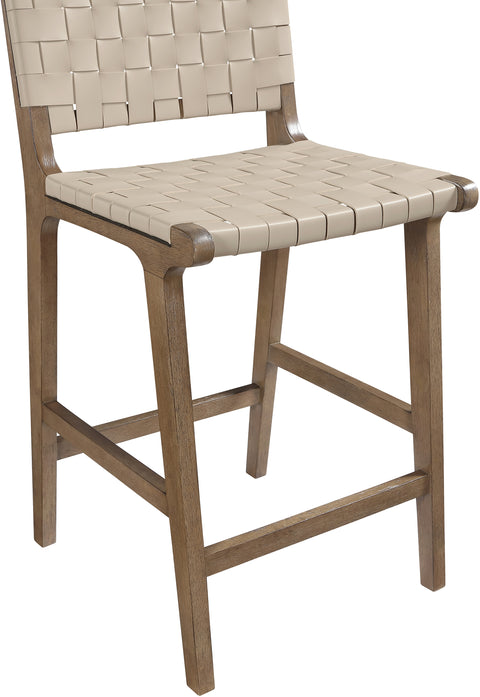 Jolie Beige Vegan Leather Upholstered Counter Stool, 1 Piece (Style 4)