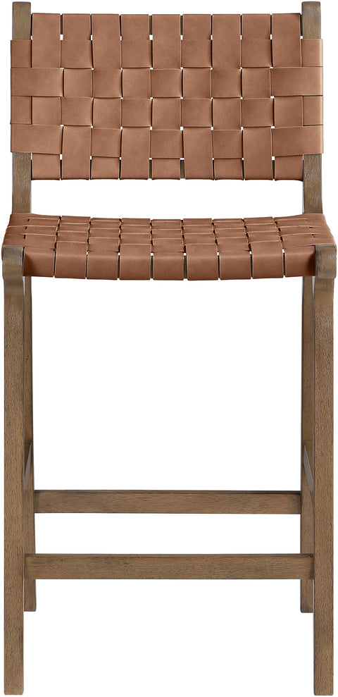 Jolie Brown Vegan Leather Upholstered Counter Stool, 1 Piece (Style 4)