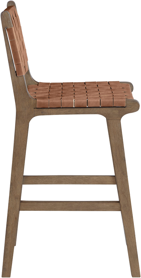 Jolie Brown Vegan Leather Upholstered Counter Stool, 1 Piece (Style 4)