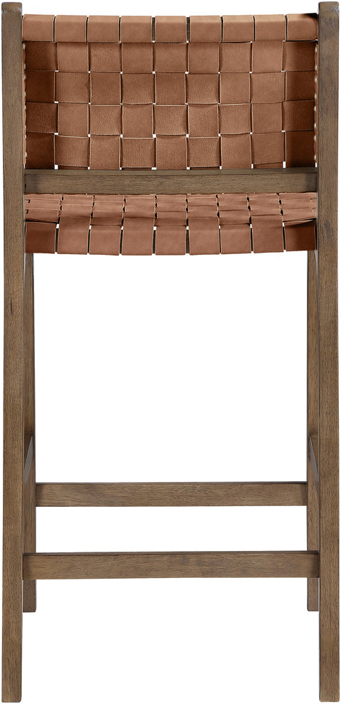 Jolie Brown Vegan Leather Upholstered Counter Stool, 1 Piece (Style 4)