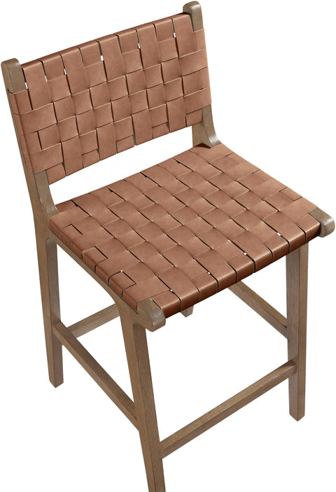Jolie Brown Vegan Leather Upholstered Counter Stool, 1 Piece (Style 4)