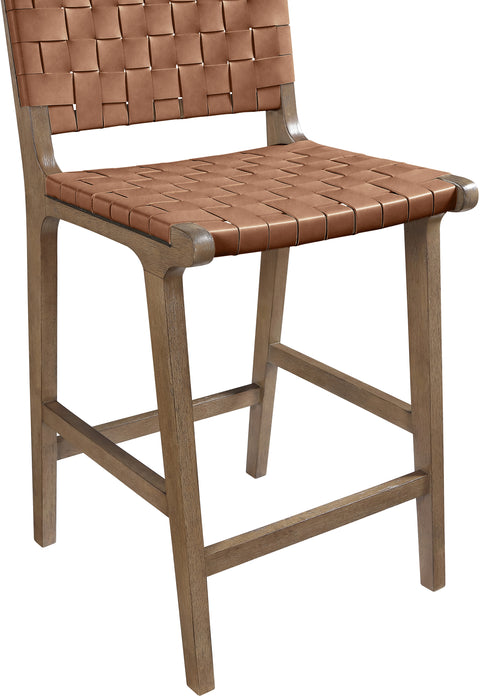 Jolie Brown Vegan Leather Upholstered Counter Stool, 1 Piece (Style 4)