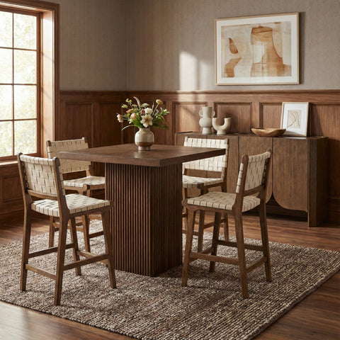 Jolie Cream Vegan Leather Upholstered Counter Stool, 1 Piece (Style 4)