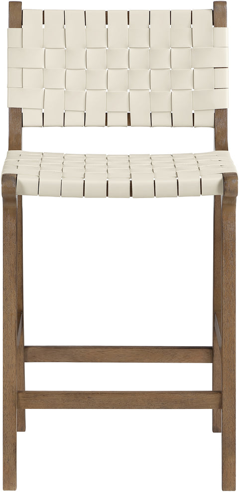Jolie Cream Vegan Leather Upholstered Counter Stool, 1 Piece (Style 4)