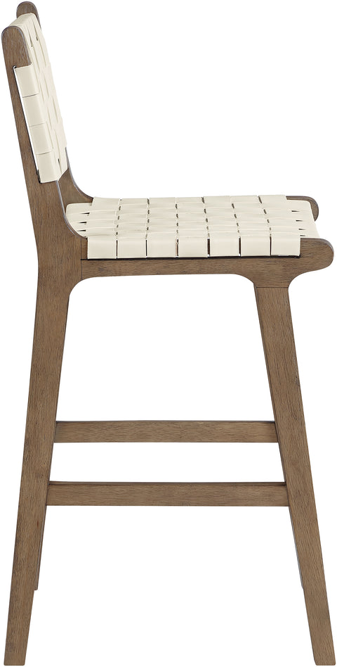 Jolie Cream Vegan Leather Upholstered Counter Stool, 1 Piece (Style 4)