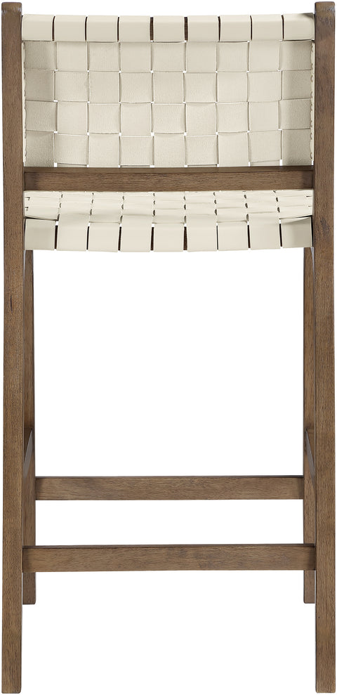 Jolie Cream Vegan Leather Upholstered Counter Stool, 1 Piece (Style 4)