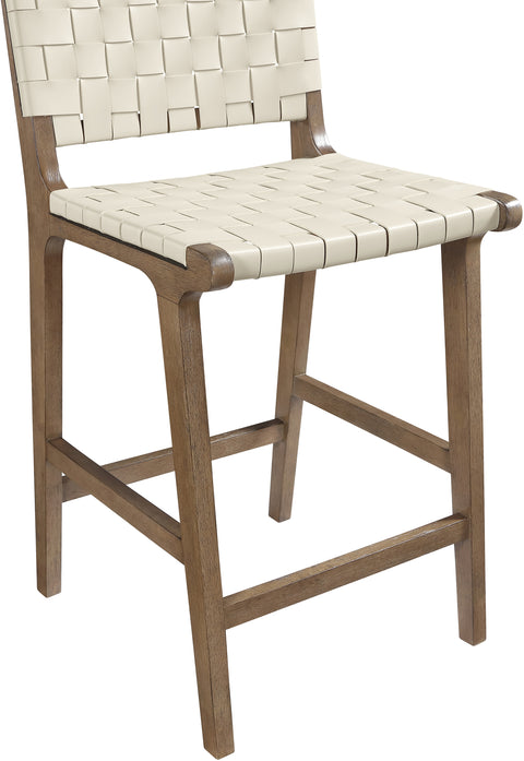Jolie Cream Vegan Leather Upholstered Counter Stool, 1 Piece (Style 4)