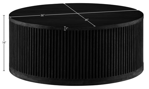Opal Black Oak Veneer And Solid Wood With Caster Wheels Coffee Table, 1 Piece