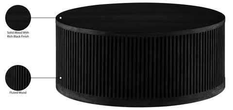 Opal Black Oak Veneer And Solid Wood With Caster Wheels Coffee Table, 1 Piece