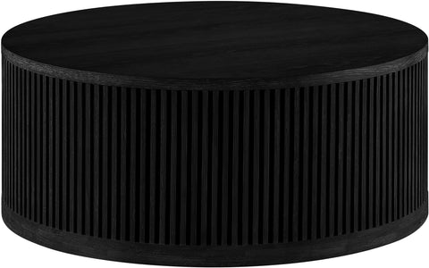Opal Black Oak Veneer And Solid Wood With Caster Wheels Coffee Table, 1 Piece