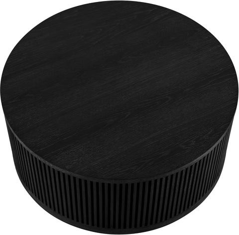 Opal Black Oak Veneer And Solid Wood With Caster Wheels Coffee Table, 1 Piece