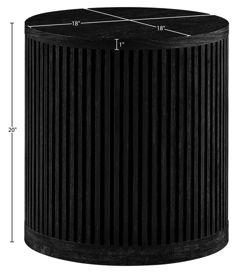 Opal Black Oak Veneer And Solid Wood End Table, 1 Piece (Style 2)