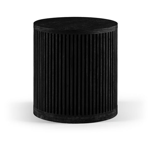 Opal Black Oak Veneer And Solid Wood End Table, 1 Piece (Style 2)
