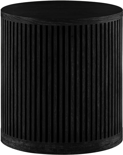 Opal Black Oak Veneer And Solid Wood End Table, 1 Piece (Style 2)