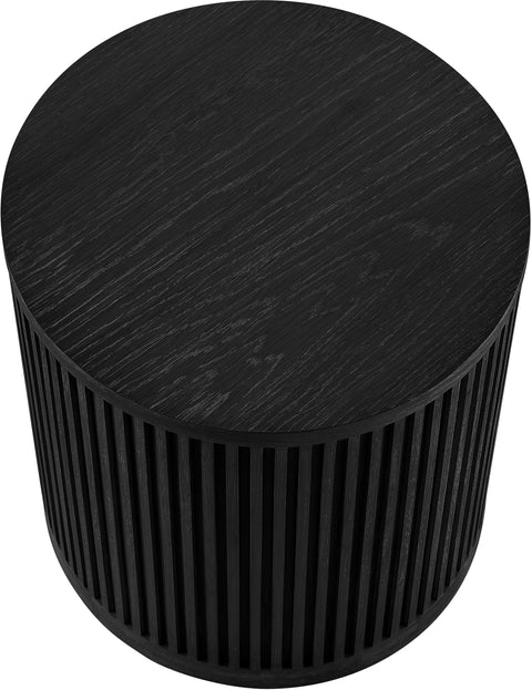 Opal Black Oak Veneer And Solid Wood End Table, 1 Piece (Style 2)