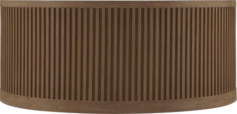 Opal Brown Walnut Oak Veneer And Solid Wood With Caster Wheels Coffee Table, 1 Piece