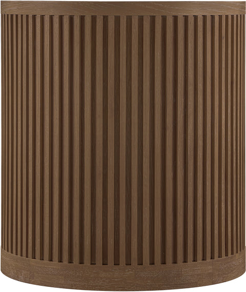 Opal Brown Walnut Oak Veneer And Solid Wood End Table, 1 Piece