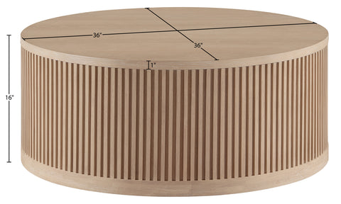 Opal Natural Oak Veneer And Solid Wood With Caster Wheels Coffee Table, 1 Piece
