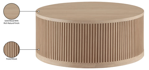 Opal Natural Oak Veneer And Solid Wood With Caster Wheels Coffee Table, 1 Piece