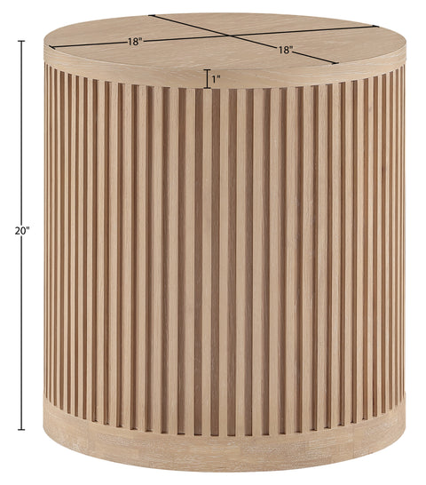 Opal Natural Oak Veneer And Solid Wood End Table, 1 Piece (Style 2)